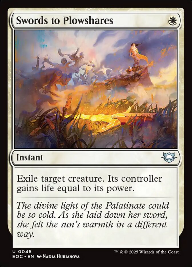 Swords to Plowshares Magic: The Gathering card, an upgrade for the Landing Party Commander deck