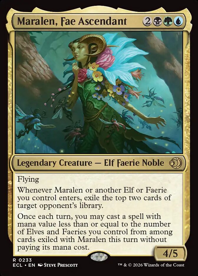 Maralen, Fae Ascendant, a Sultai commander in Magic: The Gathering