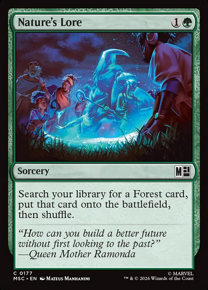 Nature’s Lore Magic: The Gathering card, an upgrade for The Fantastic Four Commander deck