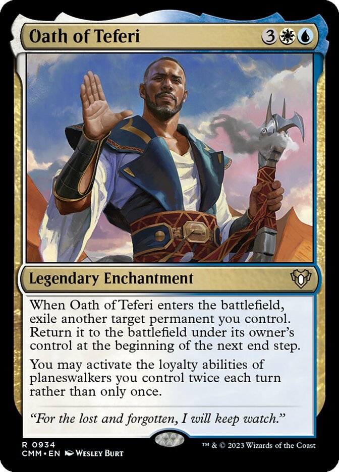 Oath of Teferi Magic: The Gathering card, an upgrade for the Multiverse Reforged Commander deck