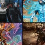 Card art from 2026 Magic sets: The Borg Queen (Star Trek), Jace, Multiverse Architect (Reality Fracture), Ashling, the Limitless (Lorwyn Eclipsed) and Thorin, Mountain-king (The Hobbit)