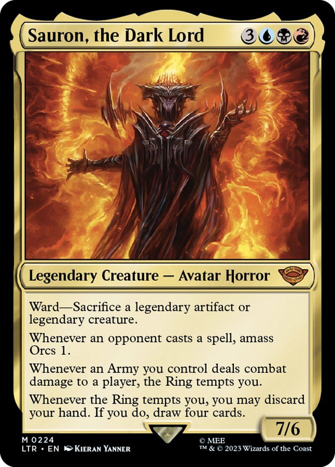 Sauron, the Dark Lord, a Grixis commander in Magic: The Gathering