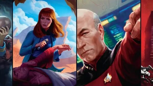 10 Best MTG Star Trek Cards Revealed So Far (With Prices) Card art from MTG Star Trek: Mr. Spock, Dr. Beverly Crusher, Captain Jean-Luc Picard and the Borg Cube