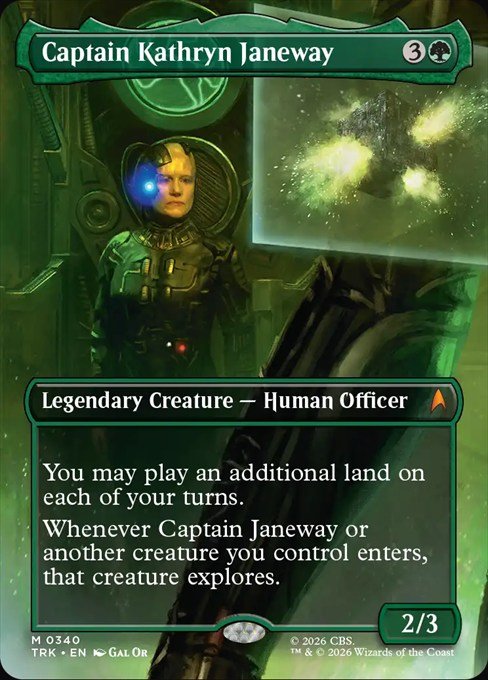 Borg Captain Kathryn Janeway borderless scene card from MTG Star Trek