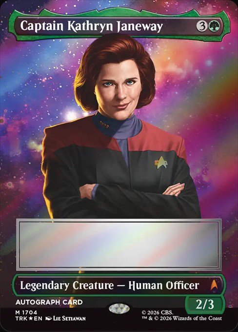 Captain Kathryn Janeway signed headliner card from MTG Star Trek