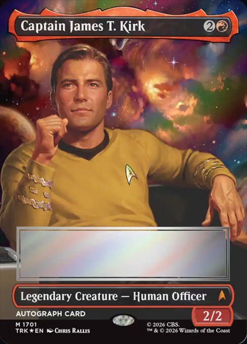 Captain James T. Kirk signed headliner card from MTG Star Trek