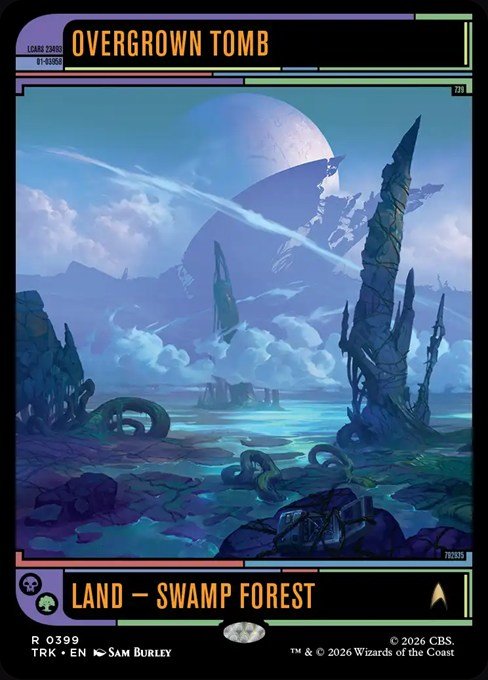 Overgrown Tomb LCARS shock land from MTG Star Trek