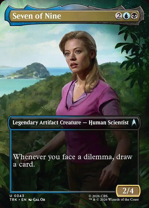 Seven of Nine borderless card from MTG Star Trek