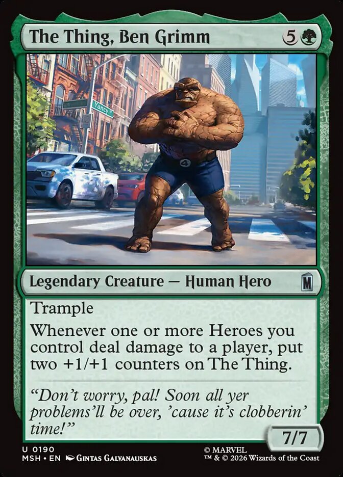The Thing, Ben Grimm Magic: The Gathering card, an upgrade for The Fantastic Four Commander deck
