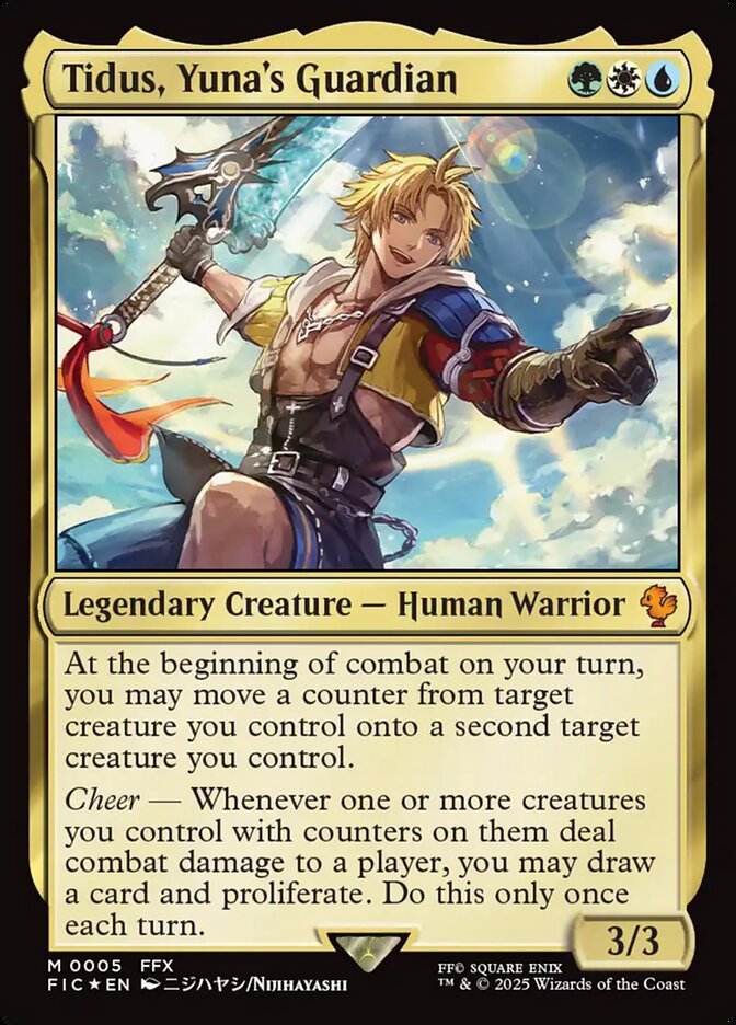 Tidus, Yuna’s Guardian, a Bant commander in Magic: The Gathering