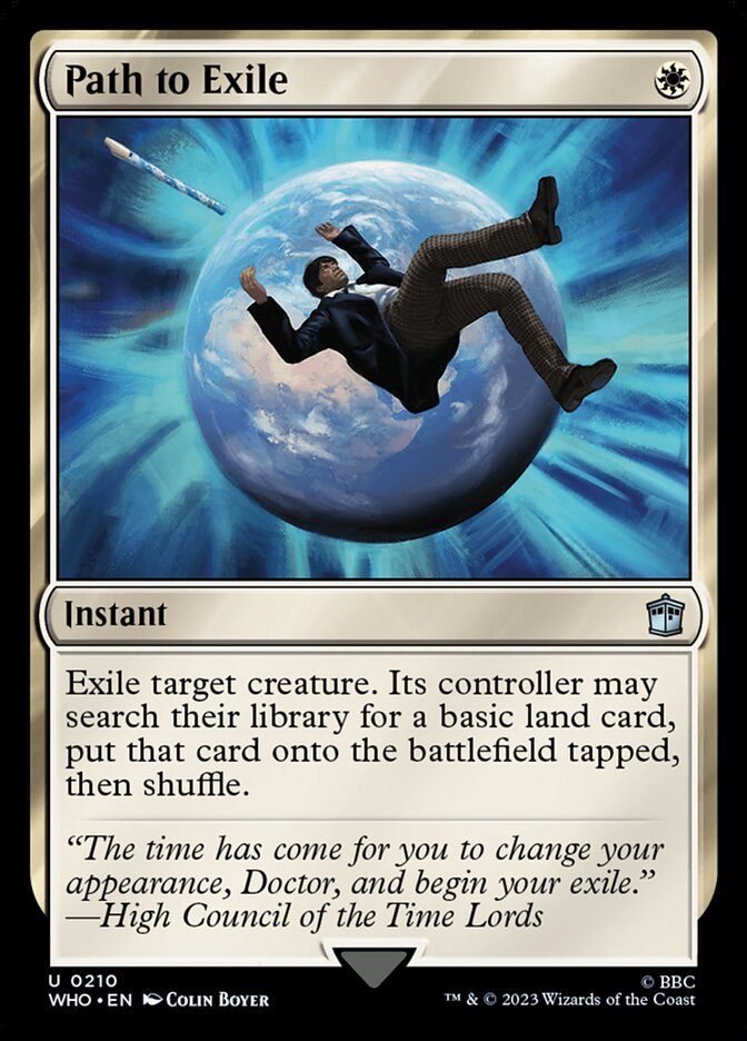 Path to Exile Magic: The Gathering card with Doctor Who art, an upgrade for the We Are the Borg Commander deck