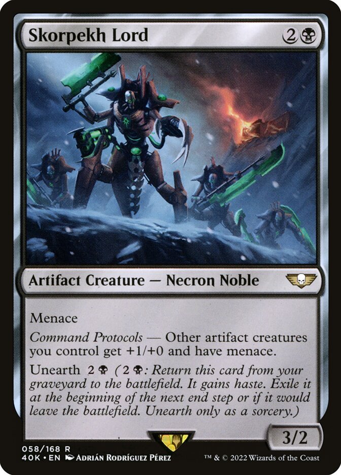 Skorpekh Lord Magic: The Gathering card, an upgrade for the We Are the Borg Commander deck
