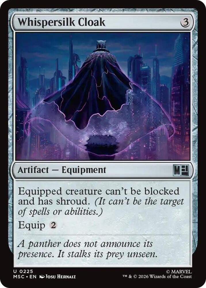 Whispersilk Cloak Magic: The Gathering card