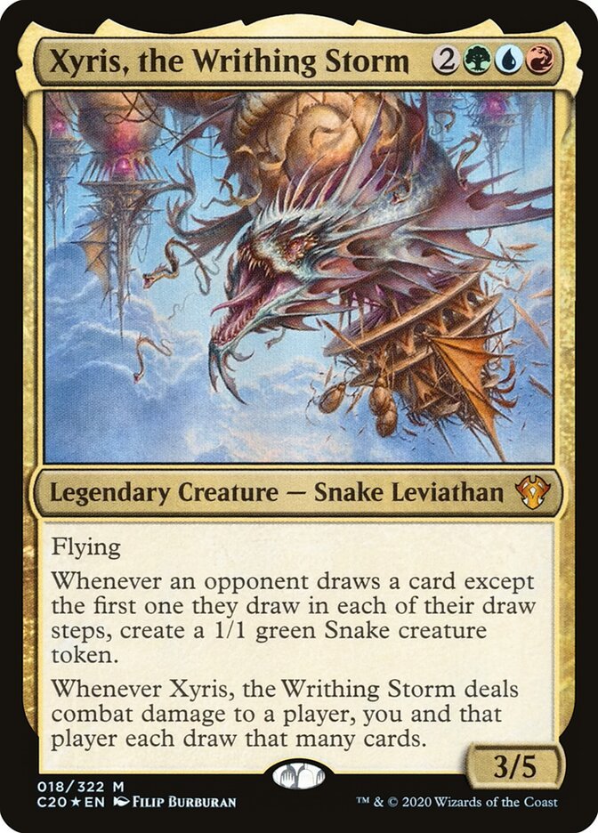 Xyris, the Writhing Storm, a Temur commander in Magic: The Gathering