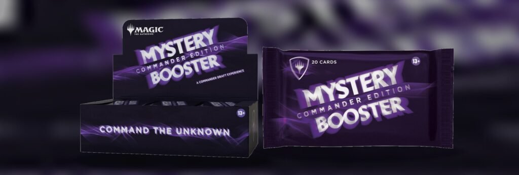 Mystery Booster Commander Edition booster box and a 20-card booster pack