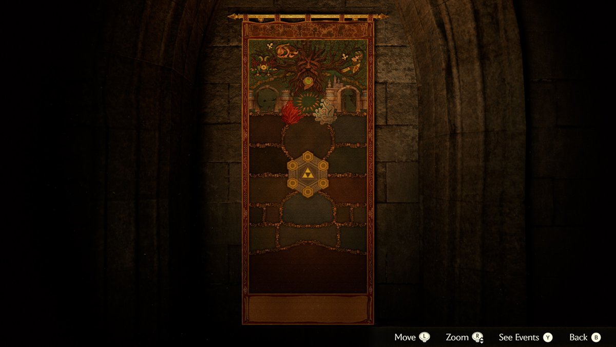 Threads of Time tapestry screen in the Ocarina of Time Switch 2 remake