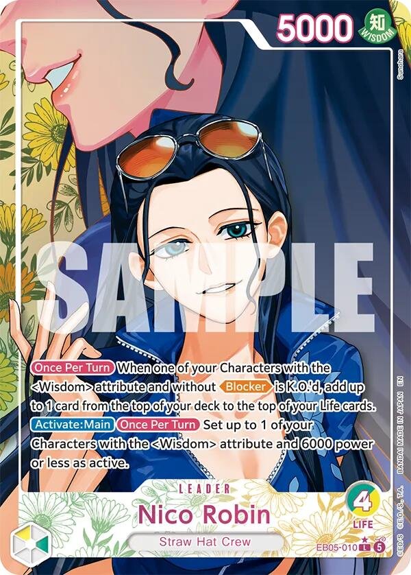 Nico Robin EB05-010 Leader parallel card from One Piece EB-05 Heroines Edition Vol. 2