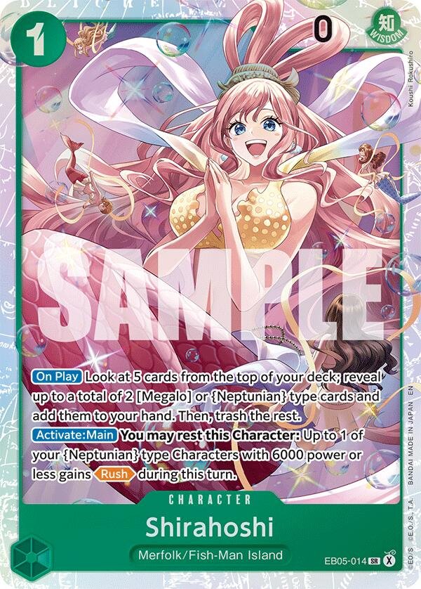 Regular Shirahoshi EB05-014 Super Rare card from One Piece EB-05 Heroines Edition Vol. 2