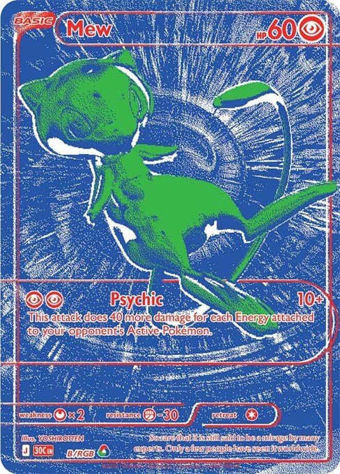 Mew B/RGB card from Pokémon TCG 30th Celebration
