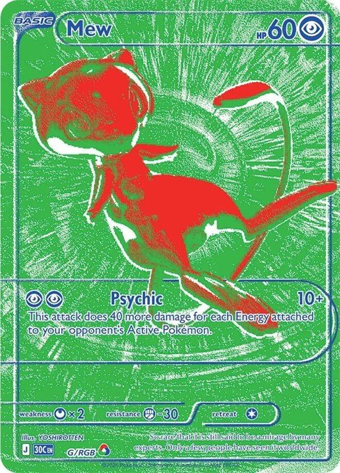 Mew G/RGB card from Pokémon TCG 30th Celebration