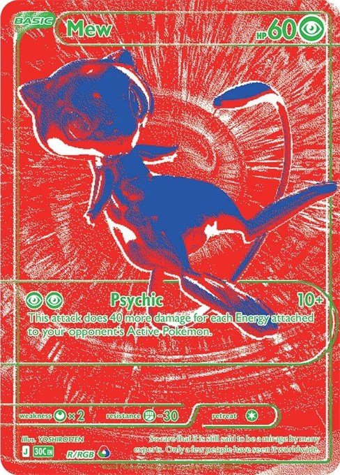 Mew R/RGB card from Pokémon TCG 30th Celebration