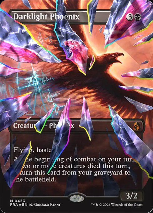Darklight Phoenix facet foil Shattered Mirror card from MTG Reality Fracture