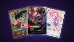 Ahri Nine-Tailed Fox, Akali Rogue Assassin and Ahri Inquisitive Overnumbered cards from Riftbound Origins, Vendetta and Spiritforged