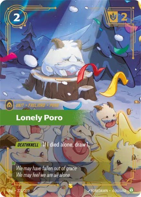 Lonely Poro Overnumbered card from Riftbound Unleashed