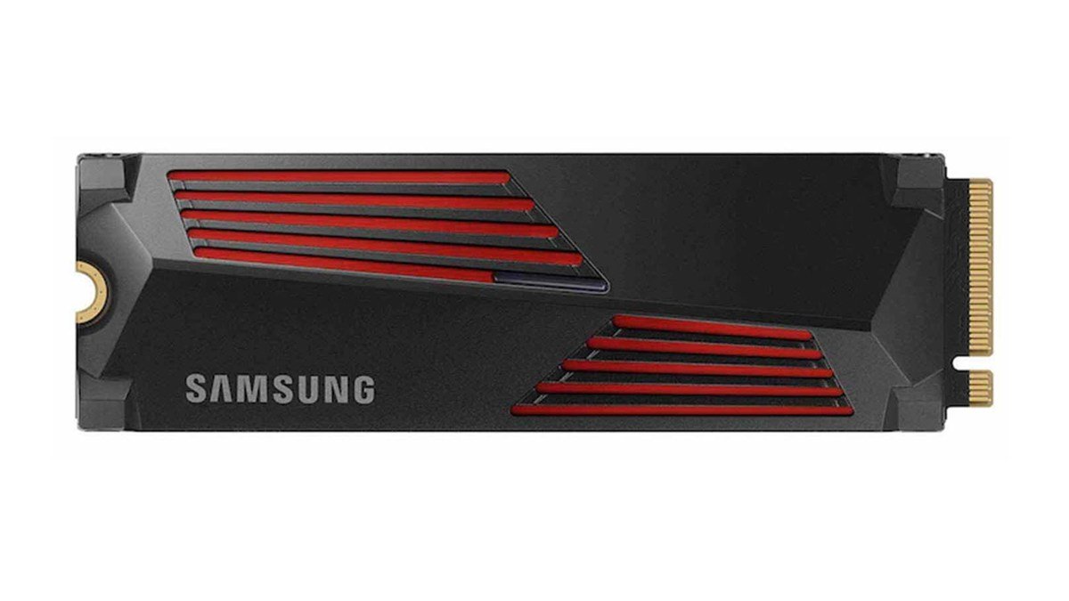 Samsung 990 PRO with Heatsink M.2 SSD, black heatsink with red stripes