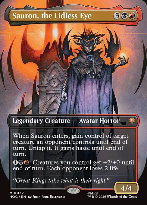 Sauron, the Lidless Eye box topper card from MTG The Hobbit