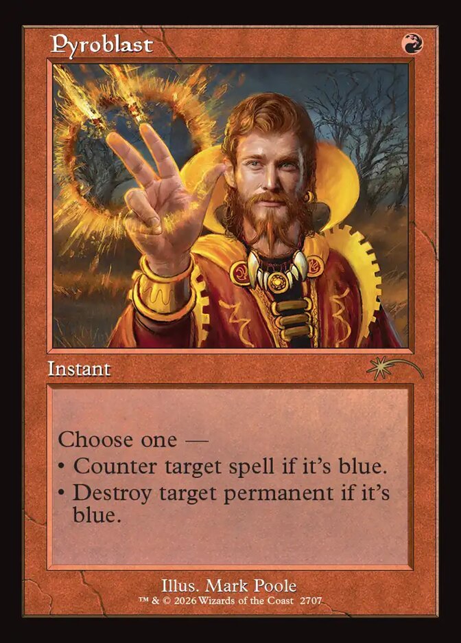 Pyroblast Magic: The Gathering card, Secret Lair Duality Distorted version