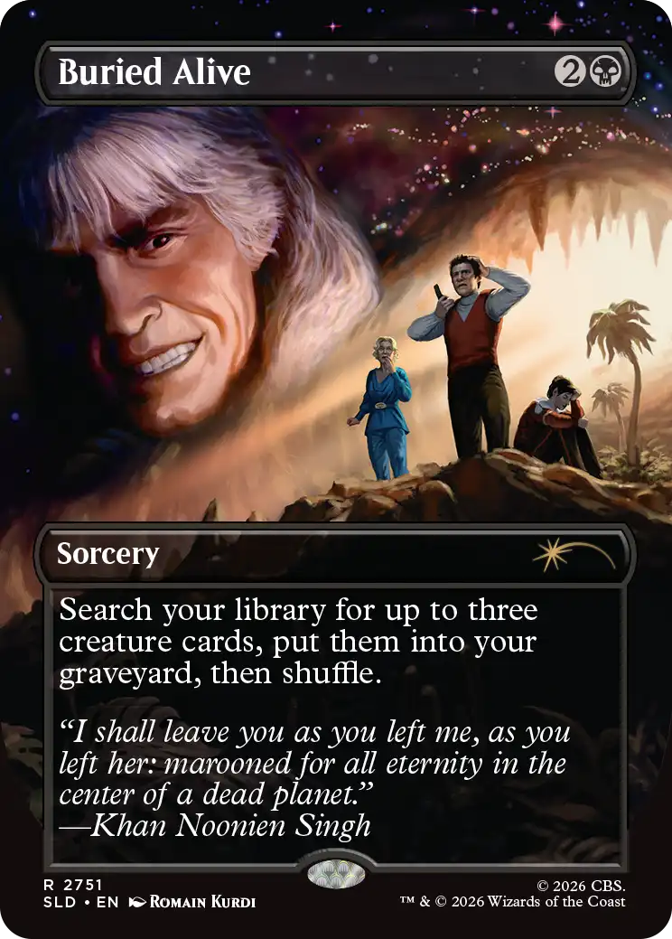 Secret Lair x Star Trek Buried Alive showing Khan from KHAAAAAAAAN