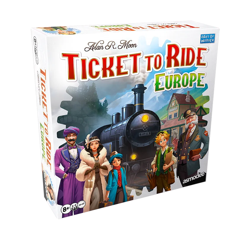 Ticket to Ride: Europe board game box, Days of Wonder