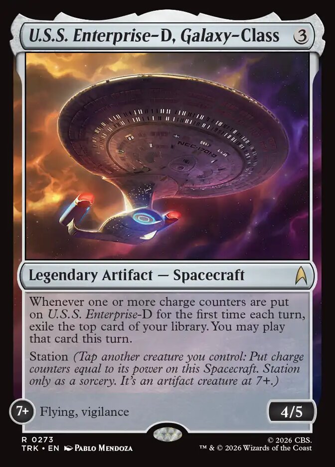 U.S.S. Enterprise-D, Galaxy-Class card art from MTG Star Trek