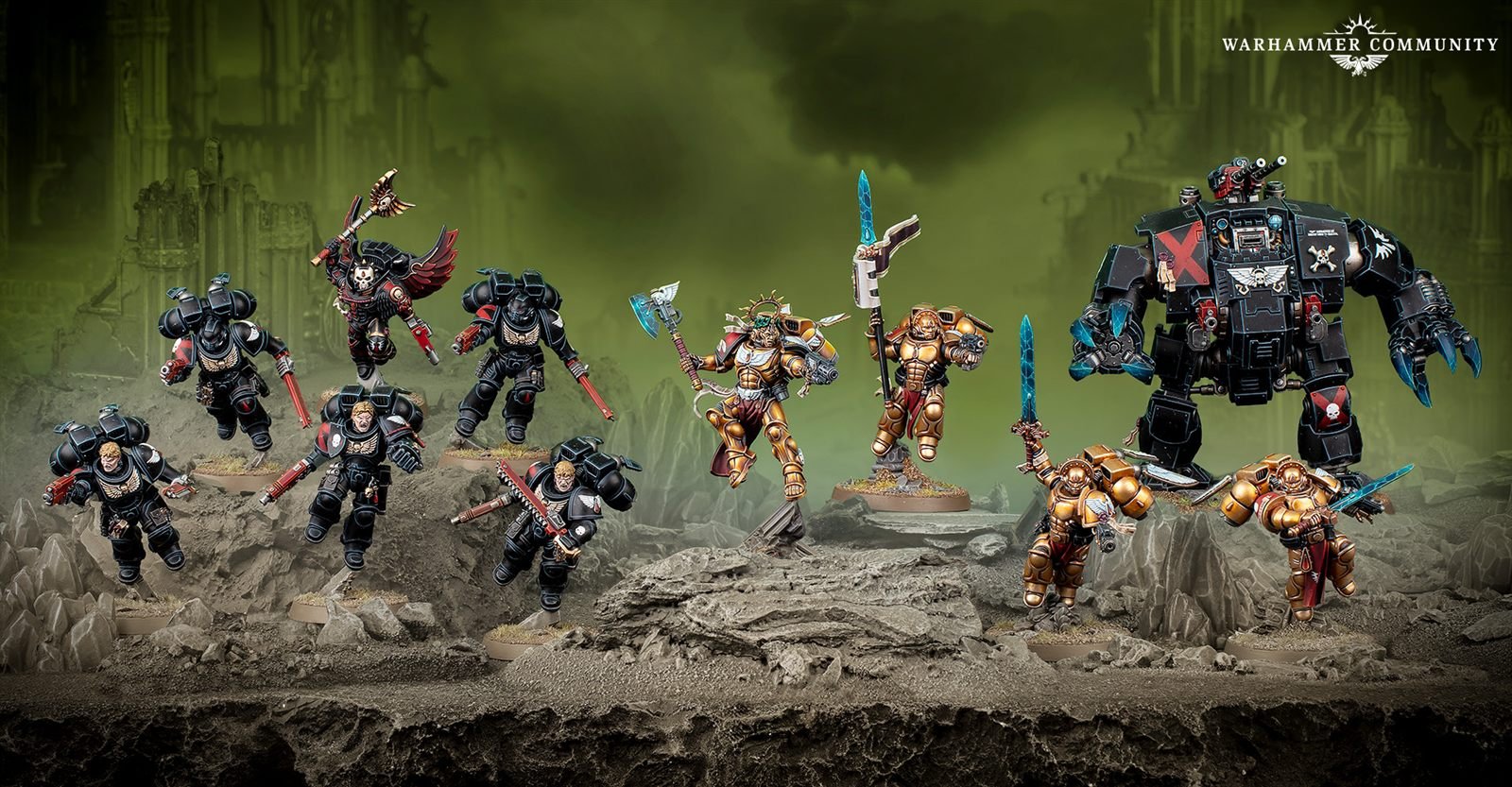 Blood Angels Angelus Assault Force Battleforce with Commander Dante, Death Company Brutalis Dreadnought, Sanguinary Guard and Death Company with Jump Packs