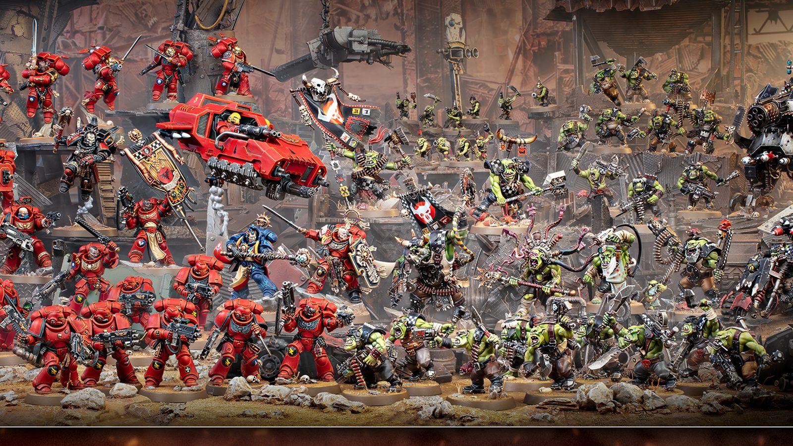 Warhammer 40,000 Armageddon launch box with 23 Space Marines and 38 Orks