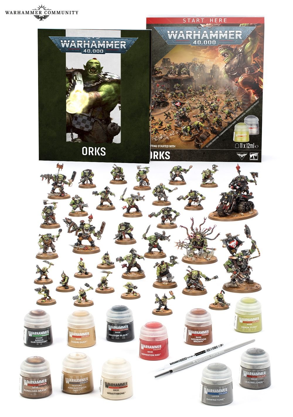 Warhammer 40,000 Getting Started with Orks 2026 box with Combat Patrol and paints