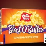 Movie theater snacks: Jolly Time Blast O Butter popcorn, Reese's Pieces, Milk Duds, Junior Mints, Whoppers, Twizzlers and Sour Patch Kids
